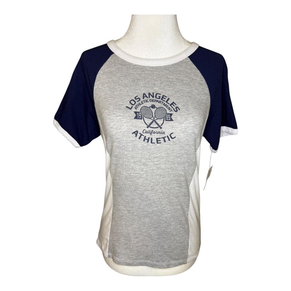 Hi-Res Athletic T-Shirt Los Angeles Tennis Graphic Top Raglan Tee Medium